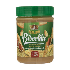 كرم بيسكويت با كره بادام زميني شيشه اي شير رضا