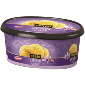 بستني زعفراني با تكه خامه پسته فوردو كاله