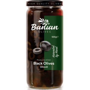 زيتون اسلايس سياه شيشه 500 گرم