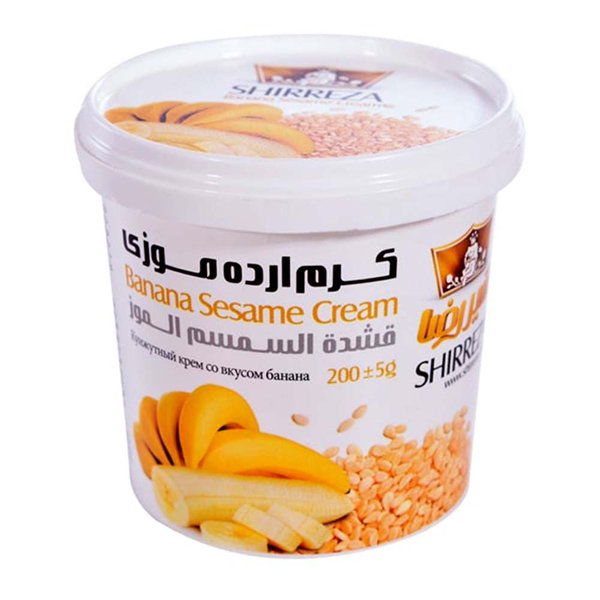 كرم ارده 200گرمي موزي شير رضا كرم ارده 200گرمي موزي شير رضا